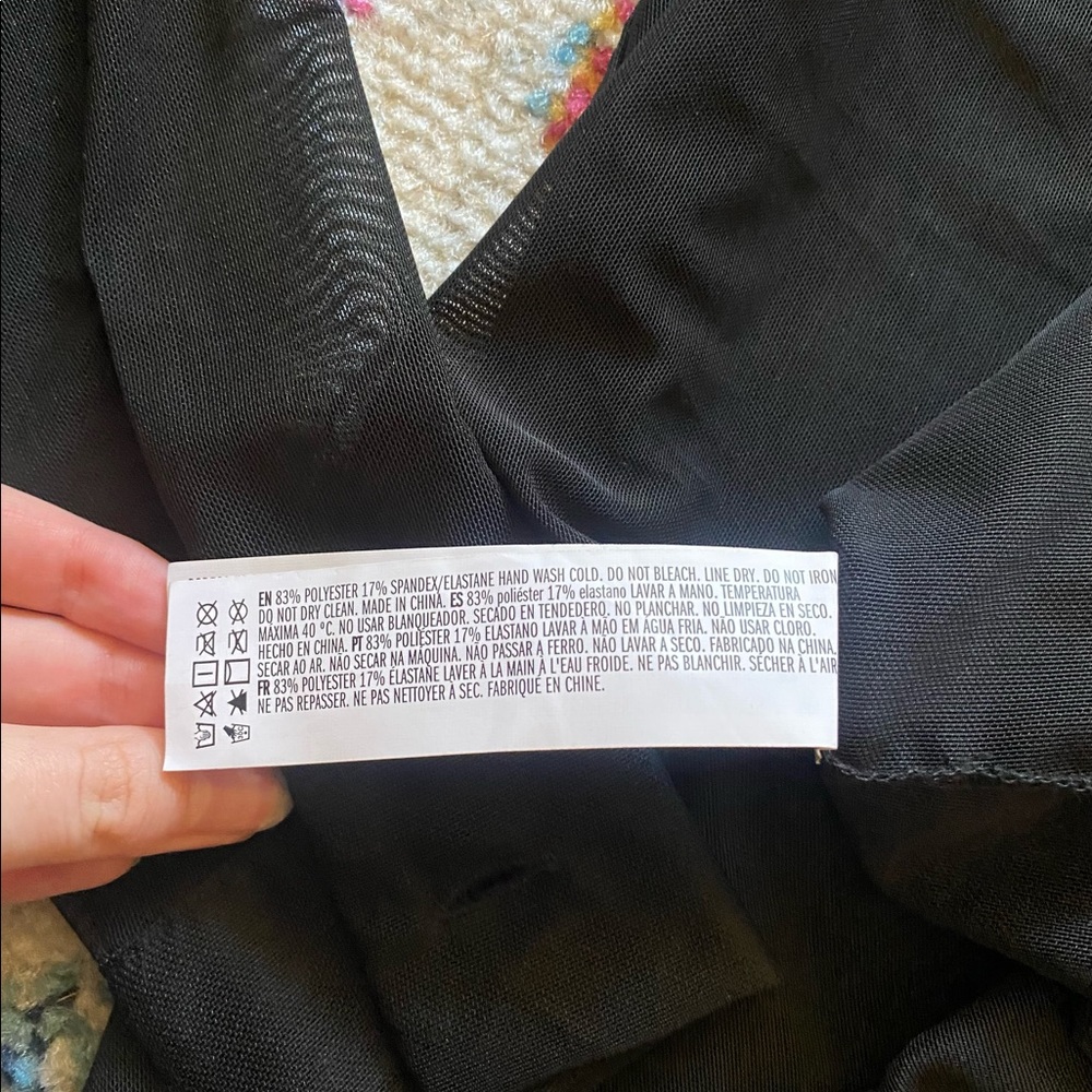 sheer black button down - Picture 4 of 5